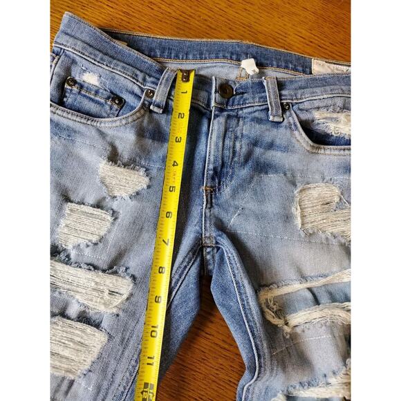 Rag & Bone 25 Destroyed Jeans DRE Brigade Medium Wash Low Rise Distressed - Picture 7 of 15